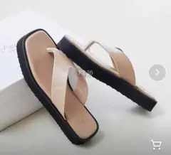 スクエアトゥ厚底トングサンダルのサムネイル