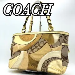 COACH Patchwork Turn Lock ToteBag Gold