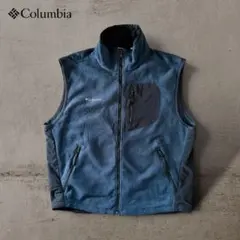 ColumbiaコロンビアTITANIUMフリースベスト刺繍ロゴドローコード古着
