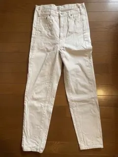 美品JOHNBULL ハイウエストホワイトデニムパンツ M ZP159