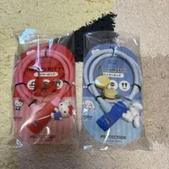 헬로 키티 & 계피 롤 와이어 잠금 ☆ 키 잠금 ☆ 산리오 ☆ 자전거 상품 신품