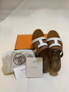 極美品♡HERMES エルメス サンダル アミカ♡37♡白/ナチュラルのサムネイル