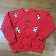 ミキハウス mikihouseくま刺繍 トレーナー（大人用）M 赤