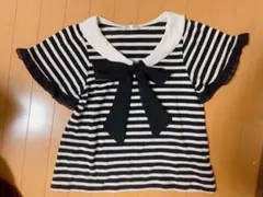 axesfemmeボーダー半袖フリル袖