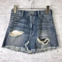 インディースリーズ グランジ古着 GYDA デニムスカート見えホットパンツ