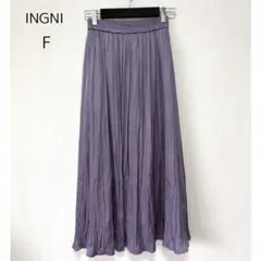 INGNI パープル ロングフレアスカート ウエストゴムF