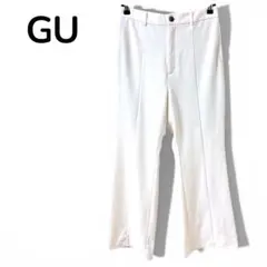 【ジーユーGU】カットソーカラーフレアスラックス　大きめ　ナチュラル　XL