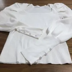 a183 MⅡA ホワイト パフスリーブ ニットのサムネイル