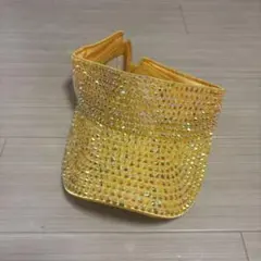 イエロー ラインストーン サンバイザー