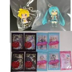 未使用品＆新品】　初音ミク　鏡音レン　ねんどろいどぷらす　チャーム　カード