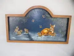 ウサギと鹿のレリーフアート