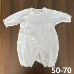 2way 白 ドレスオール 新生児-70 退院着