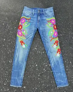 DENIM & SUPPLY ラルフローレン　花柄スキニーデニム　29/32 DENIM & SUPPLY ラルフローレン 花柄スキニーデニム 29/32