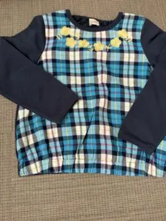 トロワラパン 長袖カットソー チェック柄 120
