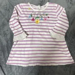 【最終値下げ】ニットプランナー ストライプ チュニック　フリル付き　130 KP