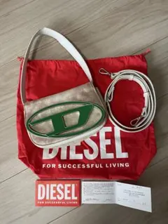 DIESEL　1DR　ワンショルダーバッグ　パステルカラー　Dロゴ　グリーンのサムネイル