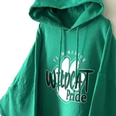 ヘインズ WILDCATS Pride スウェット パーカー XL グリーン古着