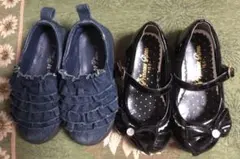 美品　メゾピアノ　フォーマル　靴　バレエ　シューズ　１９　女の子　ファミリア メゾピアノ フォーマルシューズ 19 メゾピアノ フォーマルシューズ 美