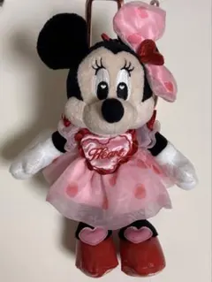 ディズニーストア バレンタイン ミニーちゃん ぬいぐるみキーホルダー