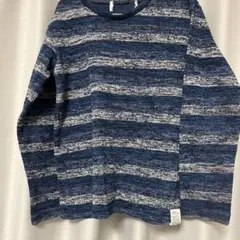 AZUL 裏起毛ボーダートップス　秋冬　青、紺系