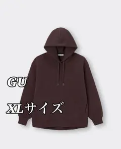 ユニクロ ヘビーウェイトスウェットオーバーサイズパーカ ダークブラウン XL