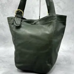 希少色 OLD COACH トートバッグ オールレザー GREEN グリーン