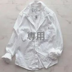 フランクアンドアイリーン　シワ加工　バリー　スキッパー　白シャツ
