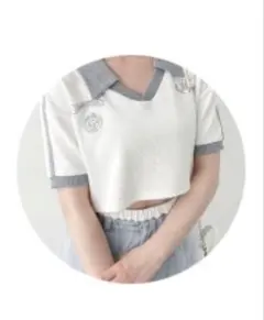 Heather ポロシャツ 半袖 クロップド丈