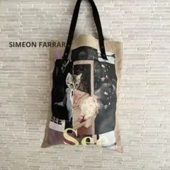 超希少 SIMEON FARRAR ジュートアートトートバッグ ❤︎コラージュ柄 