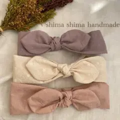 くすみカラー♡エンブロイダリーレースBIGリボンヘアバンド♡ 各1点