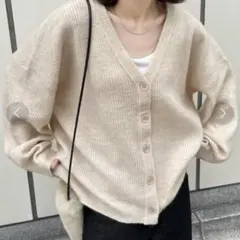 Chillfar ベーシックオーバーサイズニットカーディガン