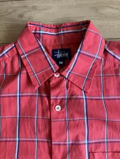 old stussy ステューシー 90s 紺タグ USA製 チェック半袖シャツ