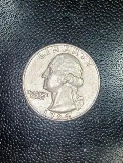 1958年、1964年 アメリカ合衆国25セント銀貨4枚 1円 約2.3kg 1964