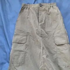 【美品】GU カーゴマキシスカート　ロングXSカーキ