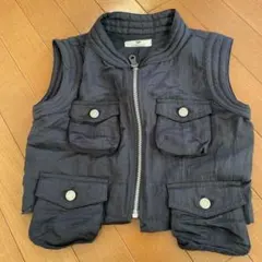 【Mサイズ】VIVAYOU ベスト　ナイロン製　黒　レトロ　黒