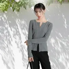 カットソー Vネック 2XL 長袖 Tシャツ プルオーバー✨細身デザイン