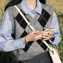 SHEIN グレーニットベスト