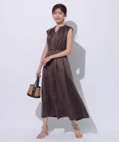 タグ付き未使用 コヒナ ラッフルとろみジレワンピース レギュラー