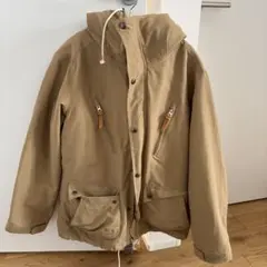 ベージュ フリース裏地 マウンテンパーカー