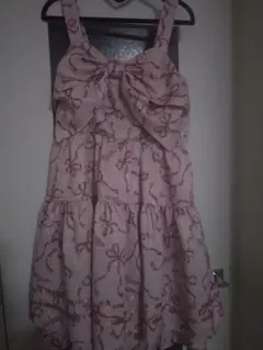 axes femme POETIQUEリボン柄ドールジャンパースカート