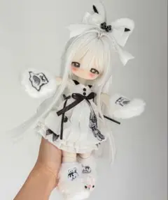 1/6 ドール アウトフィット ふわふわ白うさぎ ワンピース セット