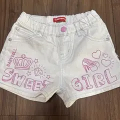 中古　BABYDOLL キッズ ハーフパンツ 120 ホワイト