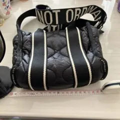 ブラック キルティング ショルダーバッグ（ZARA）