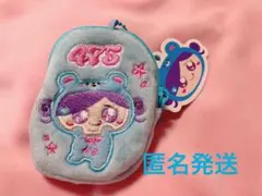 しなクマ刺繍ポーチ　しなこ　４７５ 　パープル　ミニ小物入れ