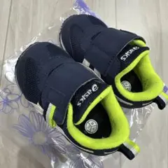 ASICS ベビー　キッズ　スニーカー ネイビー/ライム　13センチ　スクスク