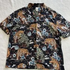 H&M 半袖シャツ　虎柄　総柄　和柄　アロハシャツ　かりゆしシャツ　としても！のサムネイル