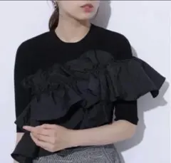 【新品未使用】Mystrada ブラック アシメフリルニット