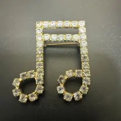 音符型クリスタルブローチ