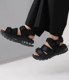 【極美品・箱付】HARE ベルトスニーカーサンダル ブラック S 試し履きのみのサムネイル
