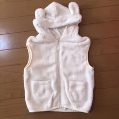 フード付き ベビーベスト フリース